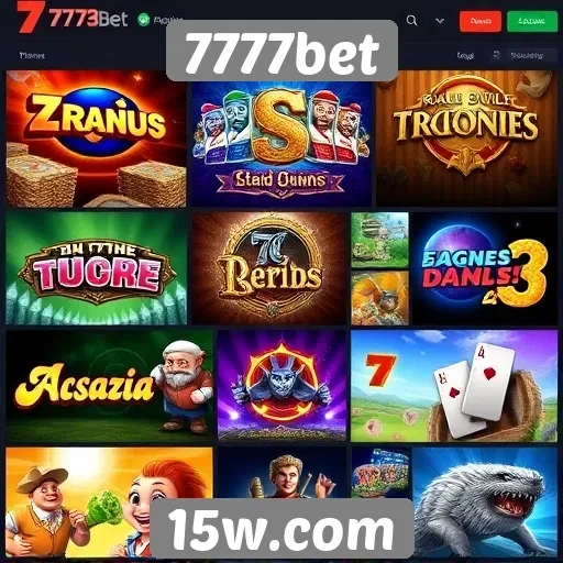 Variedade de jogos disponíveis no 7777bet